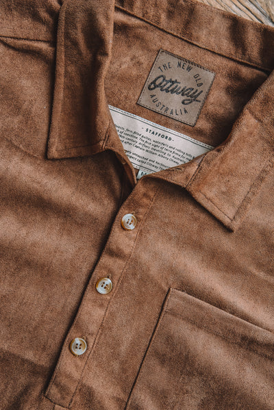 Stafford - Women Suede Long Sleeve Shirt