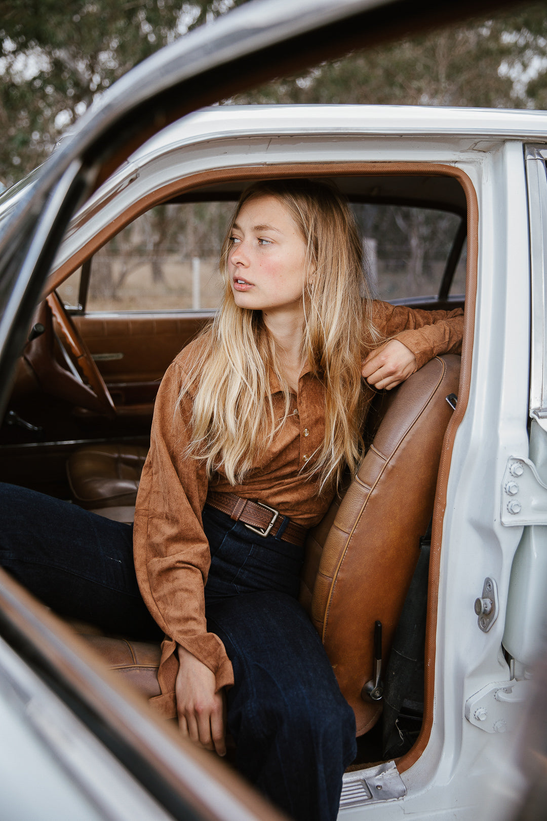 Stafford - Women Suede Long Sleeve Shirt