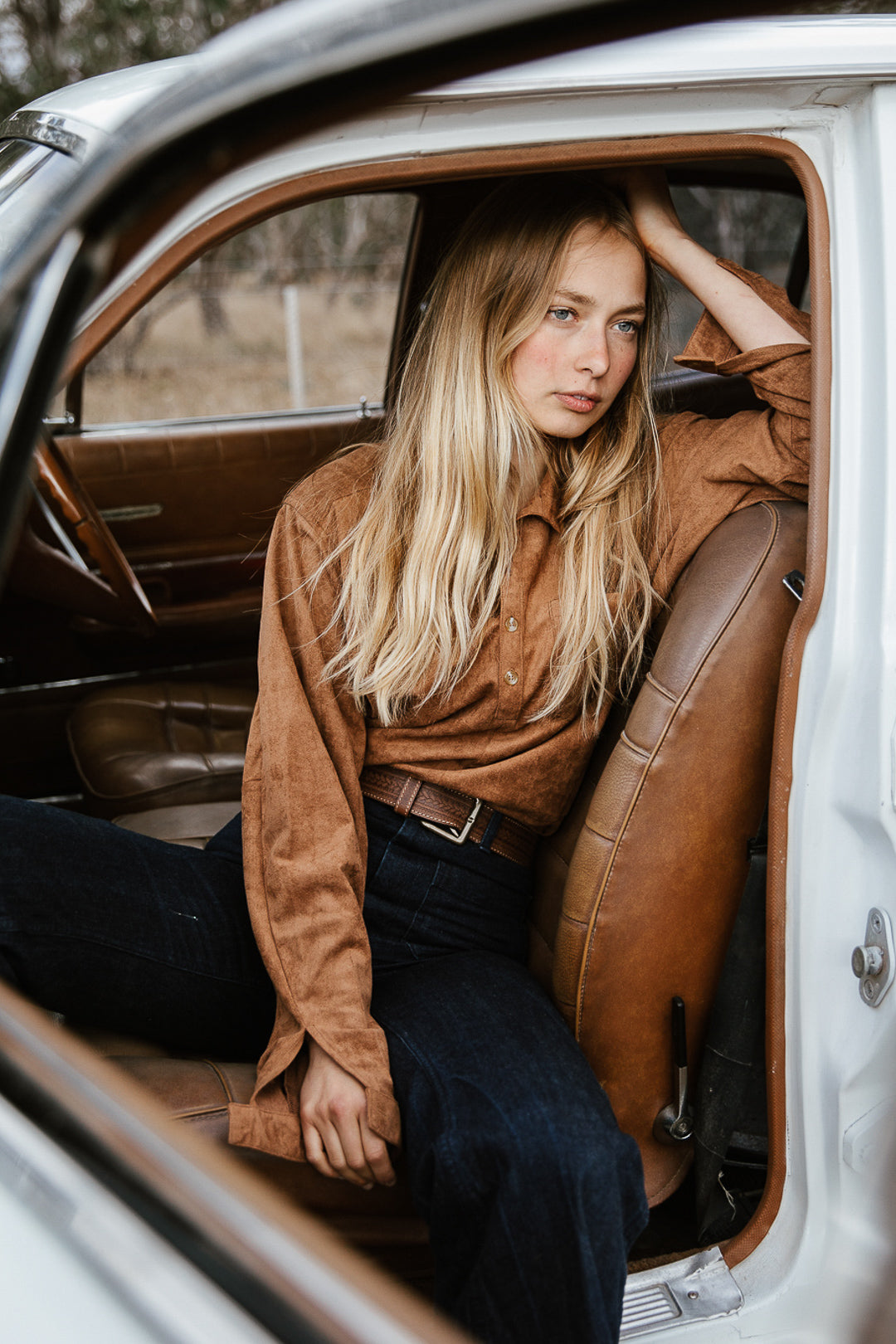 Stafford - Women Suede Long Sleeve Shirt