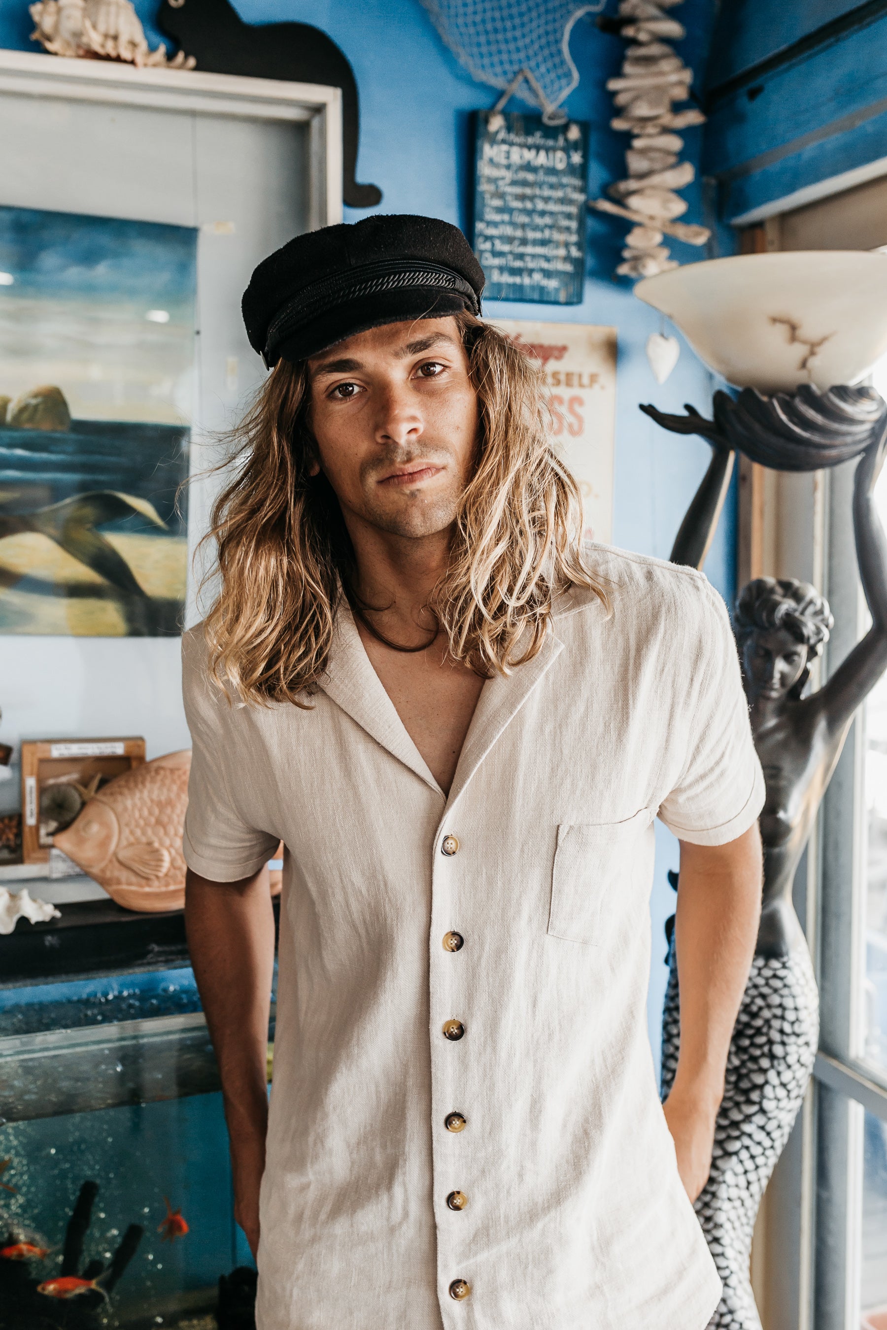 Whistler Cream - Ramie Short Sleeve Shirt