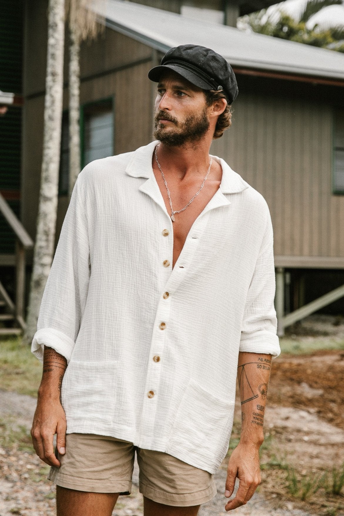 PALMER - WHITE LONG SLEEVE SHIRT
