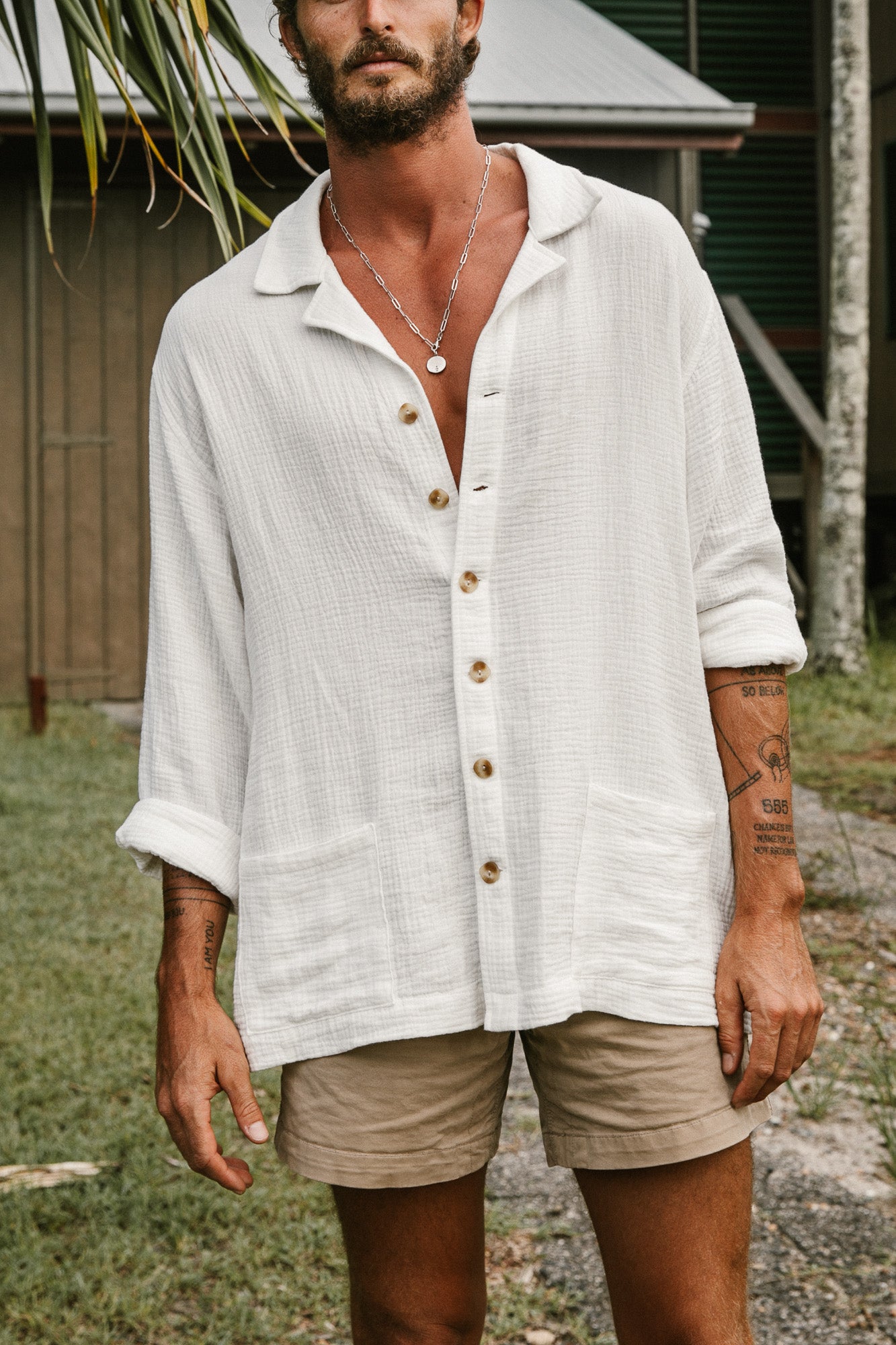 PALMER - WHITE LONG SLEEVE SHIRT