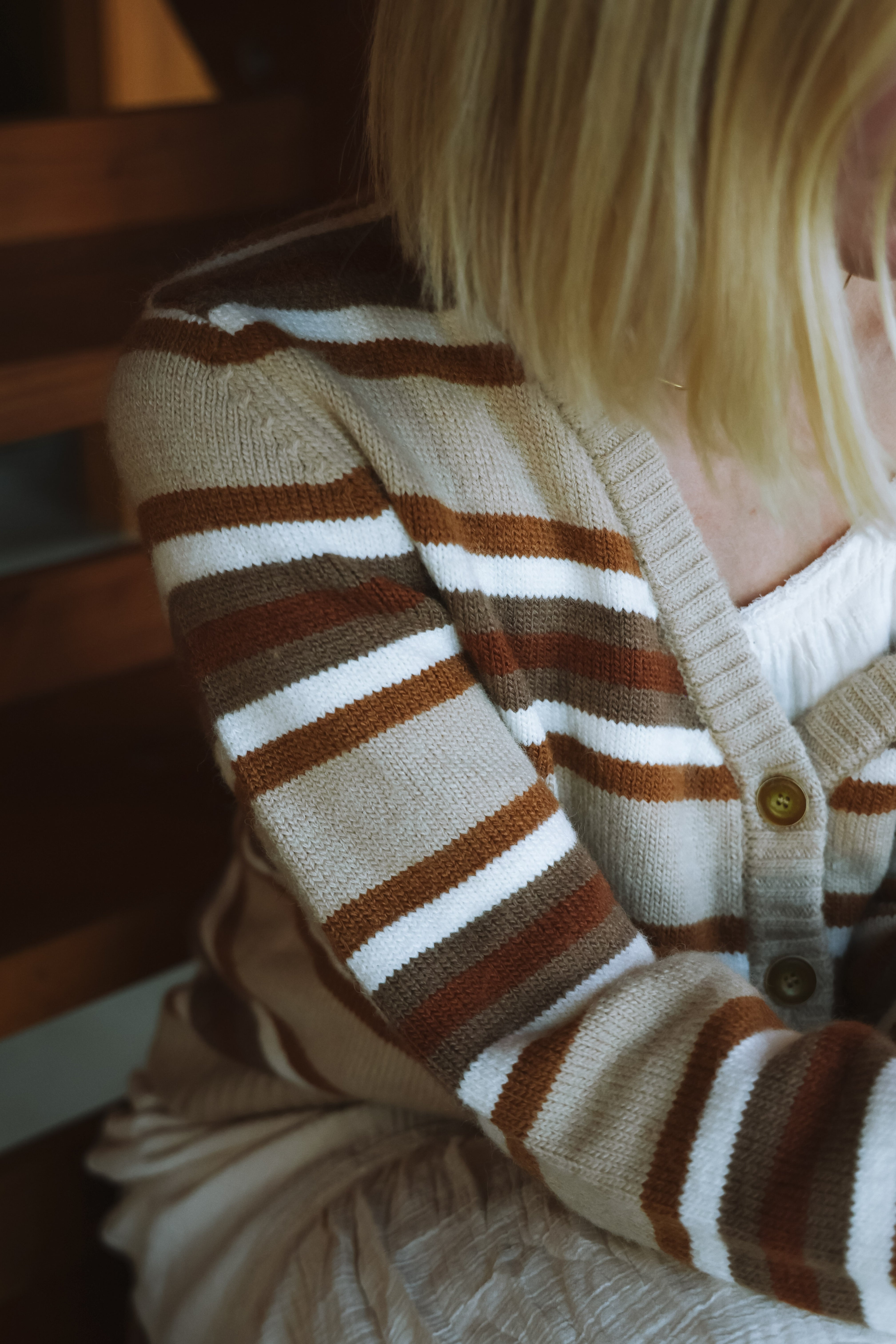 Candem Gestreifte Strickjacke - Damen