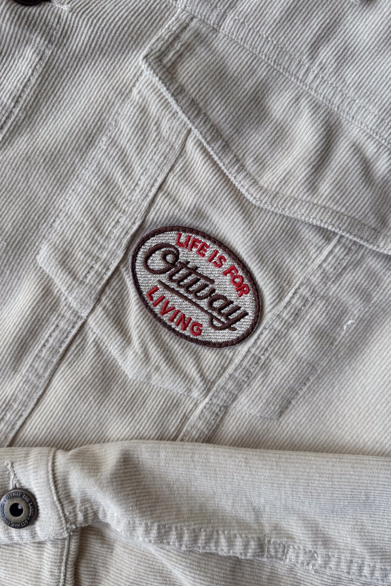 Lowkey Corduroy Unisex Jacket - Cream