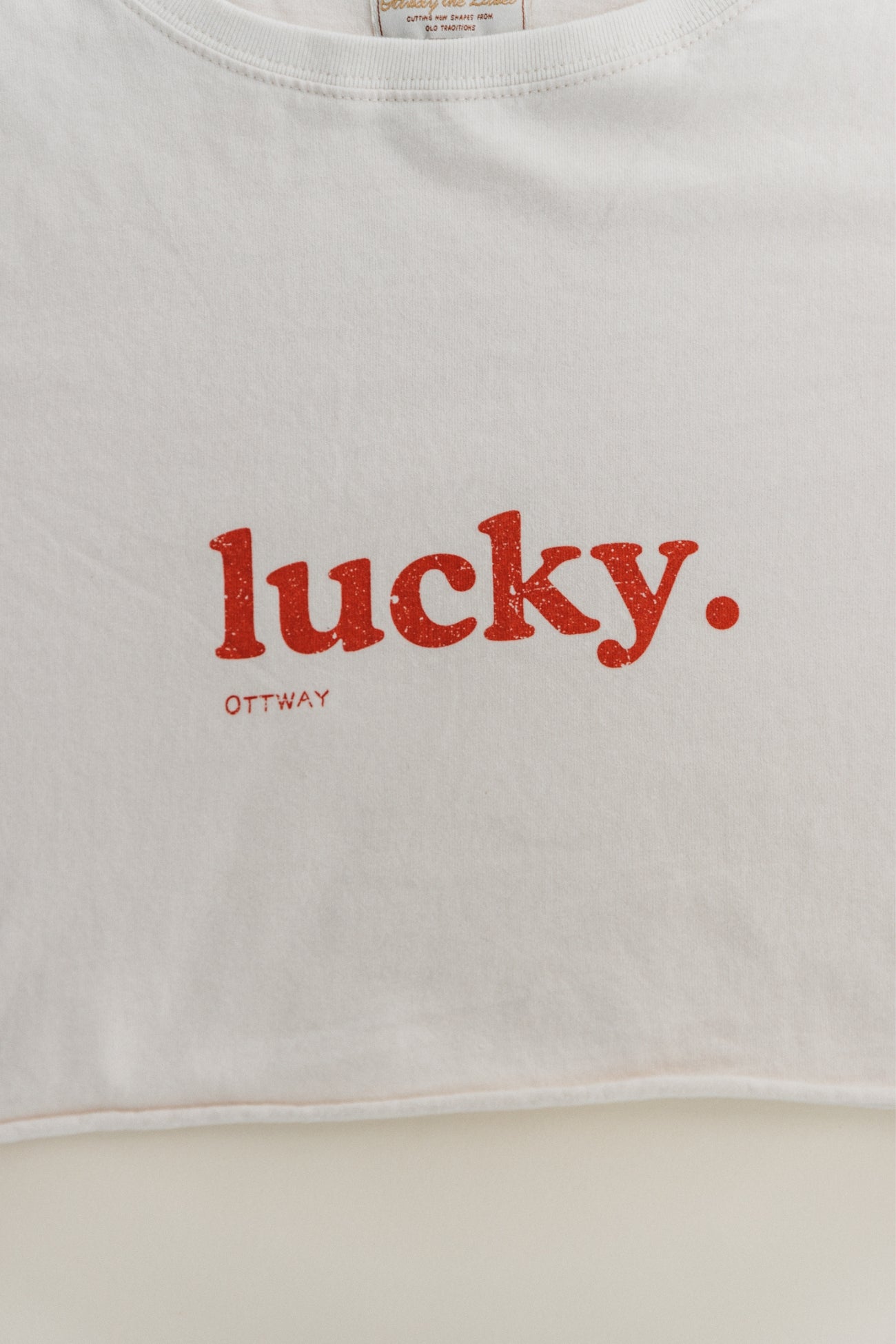 Lucky Cropped T-Shirt - Beige