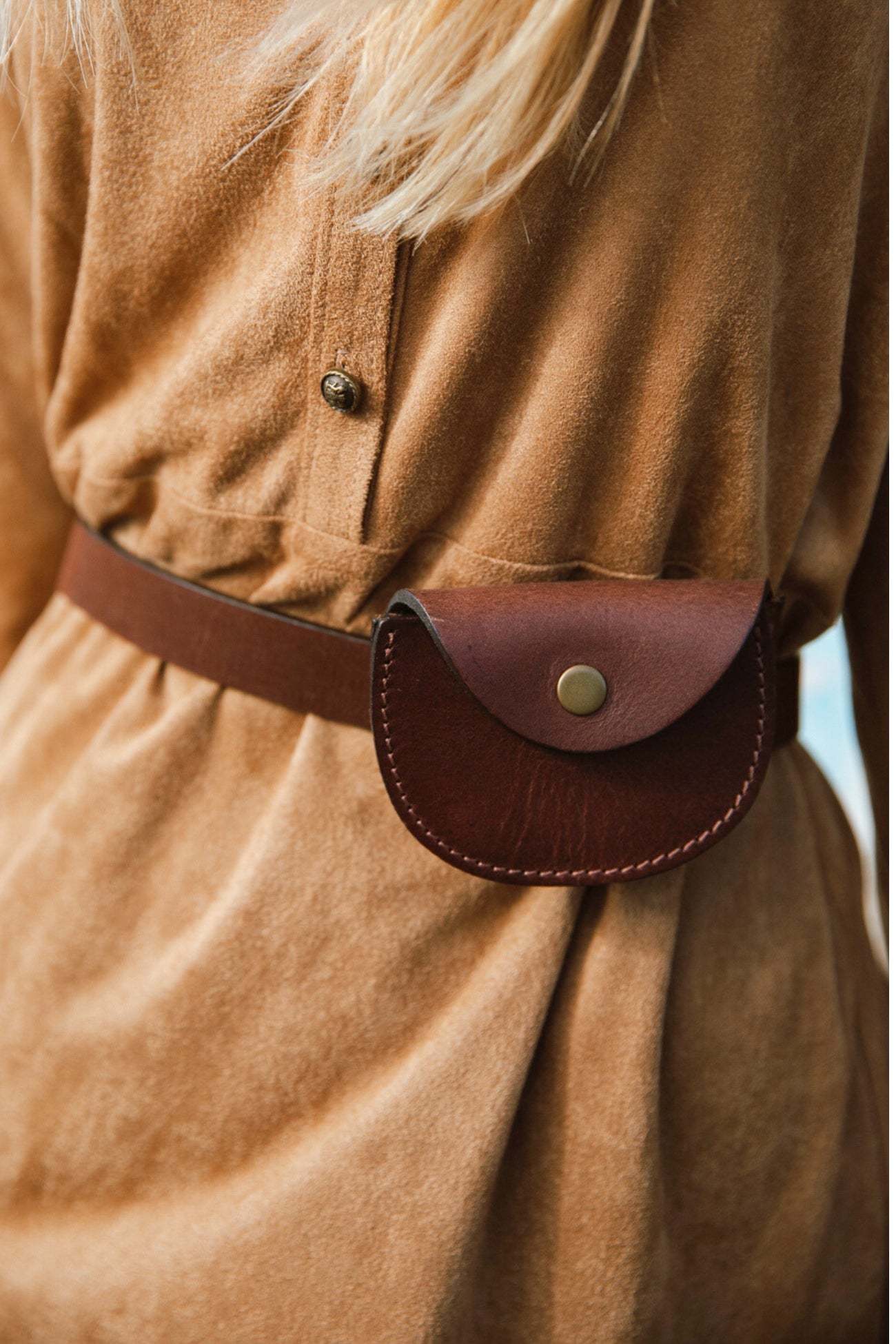 Chestnut Pouch Handcrafted Leather Belt