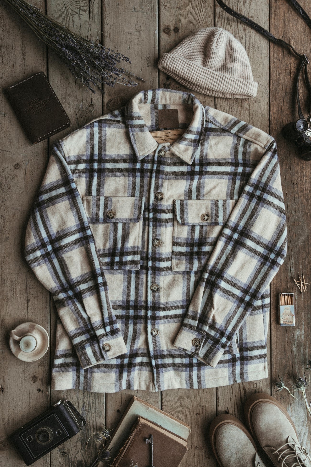 Lenny - Cream Flannel Shirt/Jacket