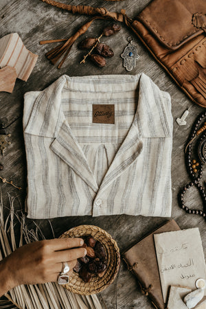 Tosman - Textured Short Sleeve Stripe Shirt