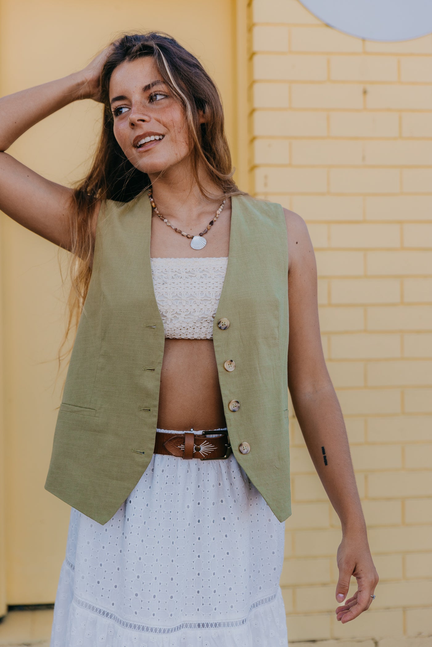 Olive Vest - Green