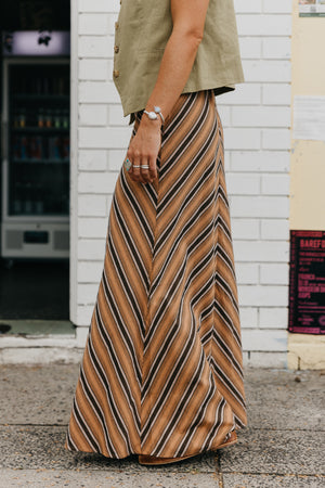 Clay - Striped Maxi Skirt