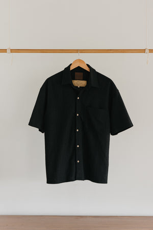 Wells - Textured Short Sleeve Shirt - Black