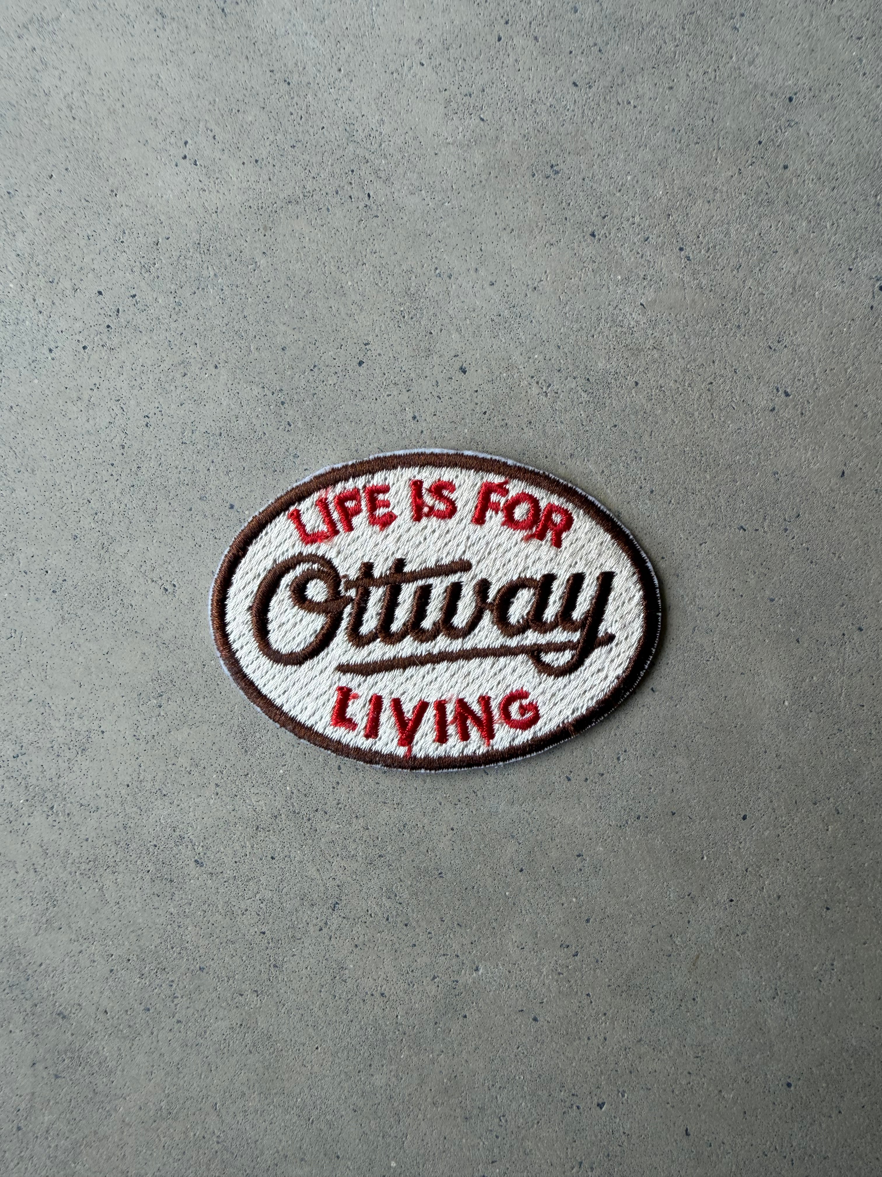 Life Is For Living Patch - Brown