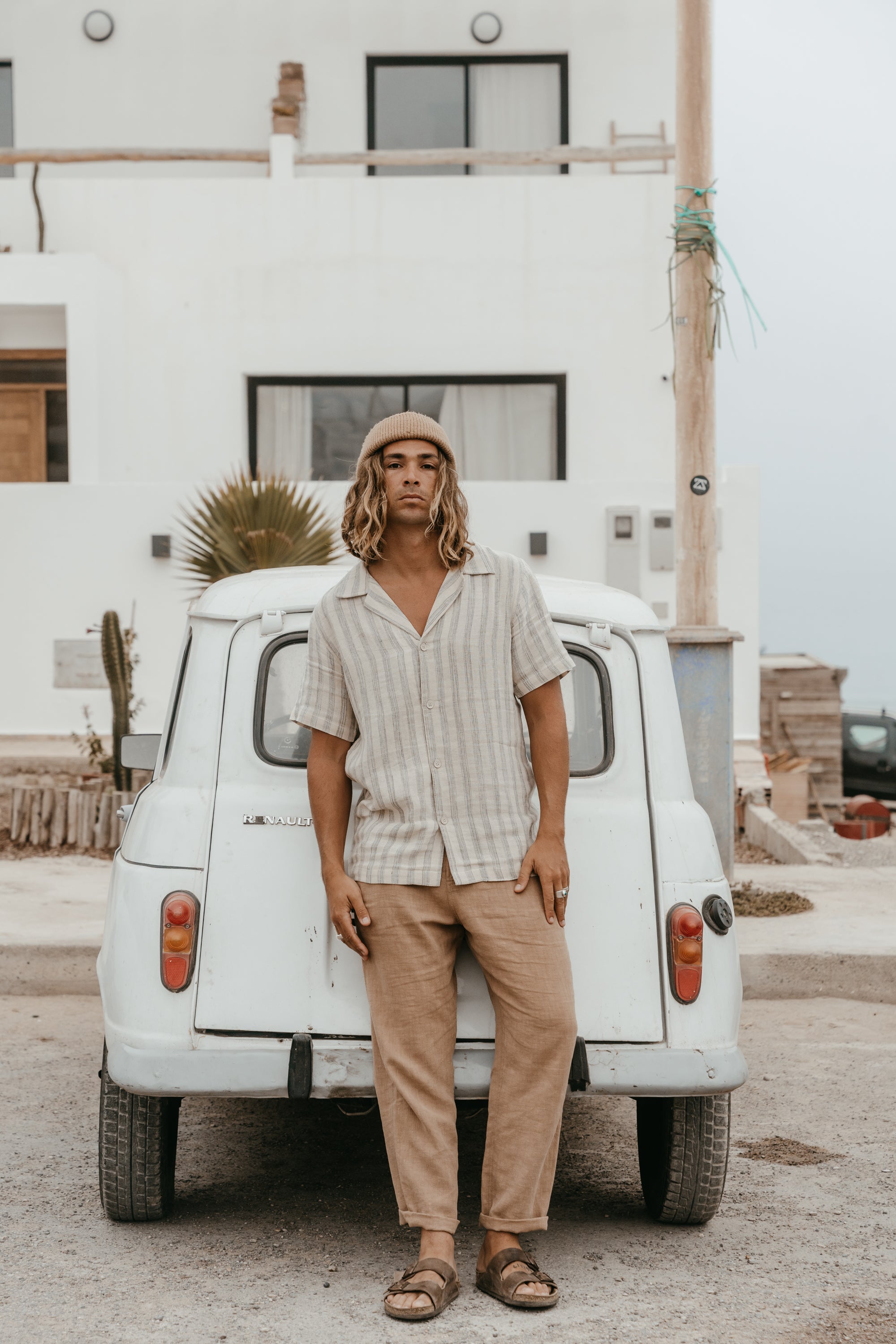 Tosman - Textured Short Sleeve Stripe Shirt
