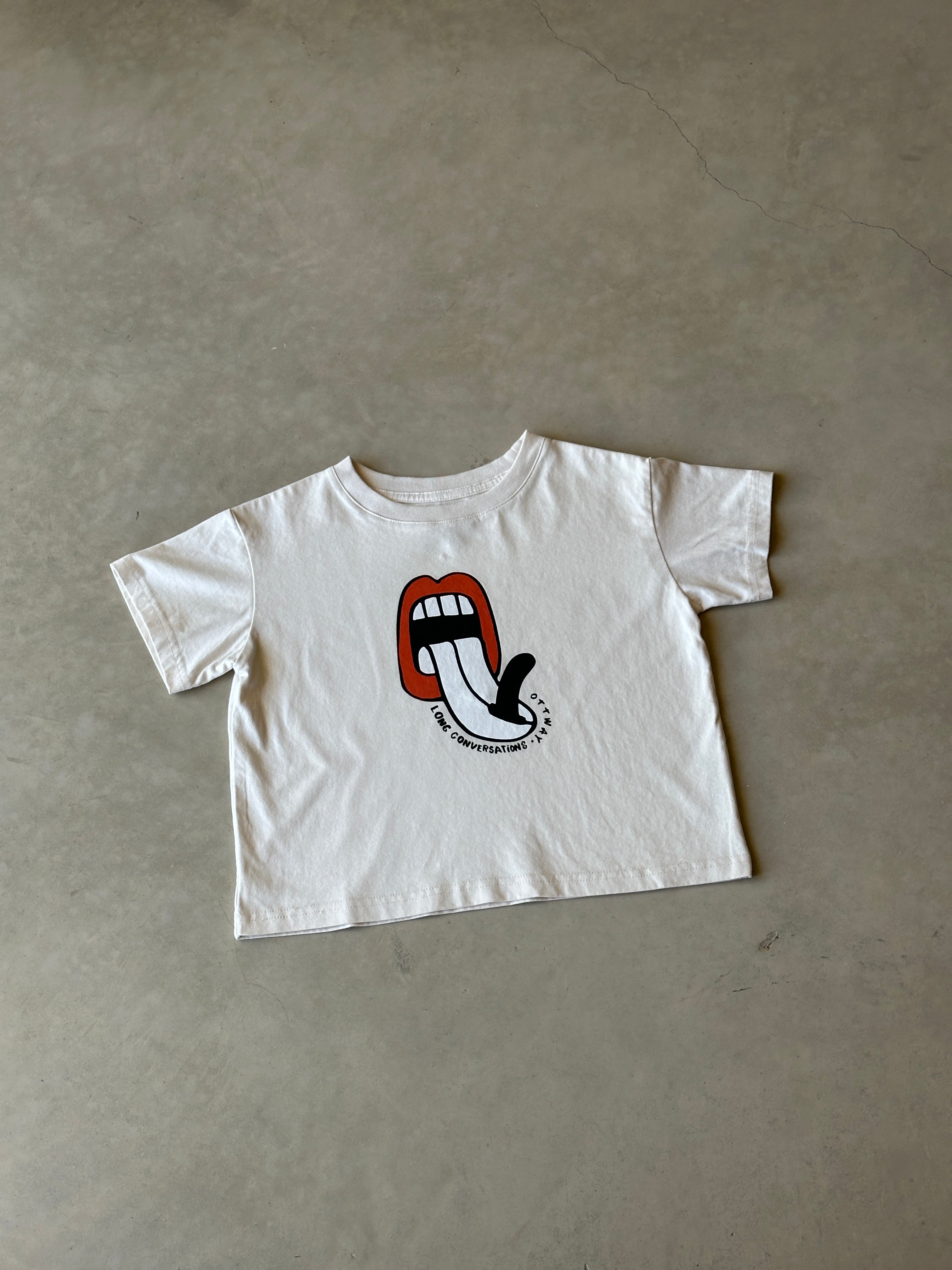 Lazy Waves Off-White T-Shirt - Kids