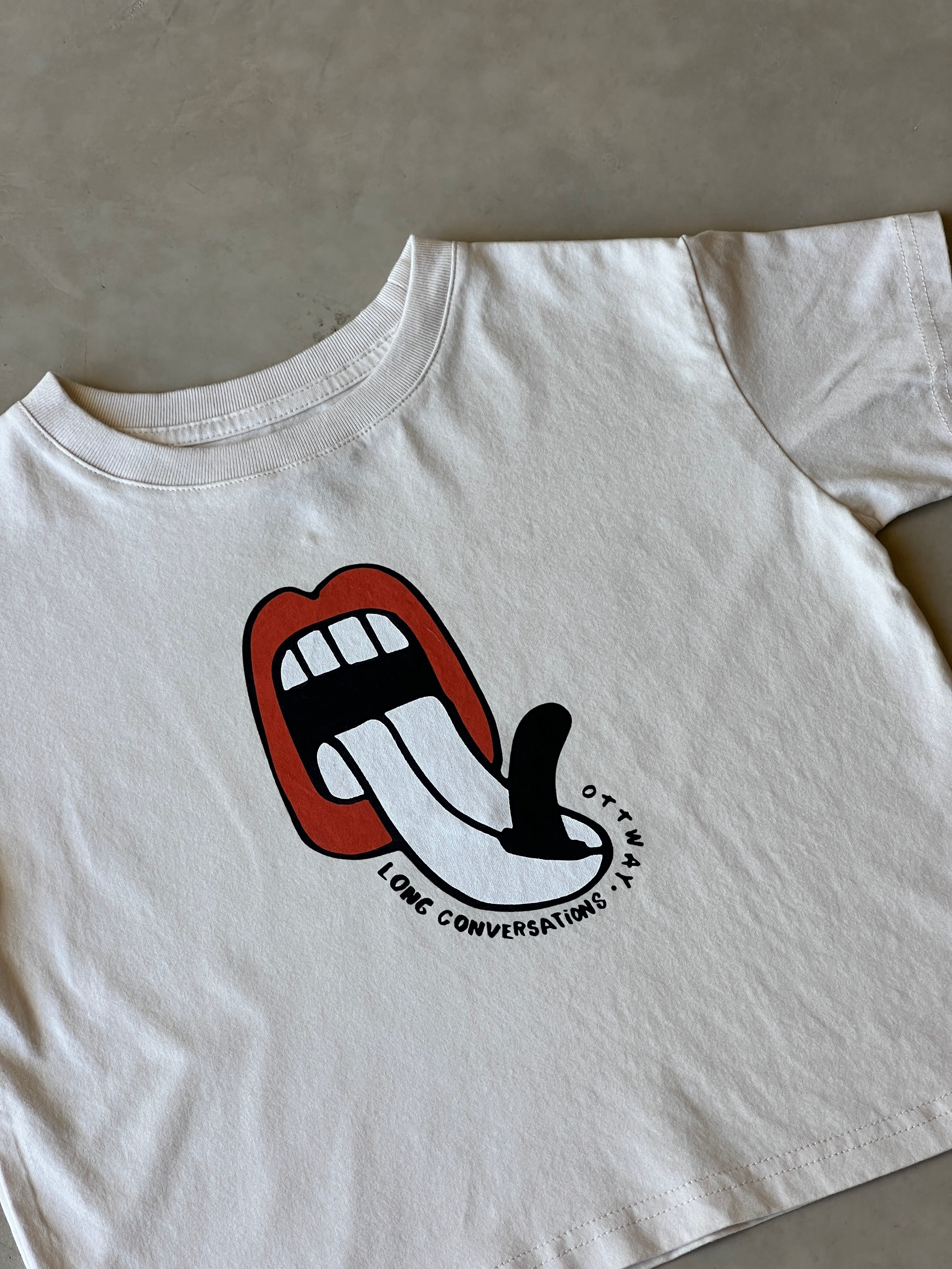 Lazy Waves Off-White T-Shirt - Kids