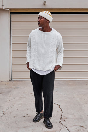 Rory Cable Knit Sweater - Antique White