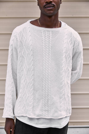 Rory Cable Knit Sweater - Antique White