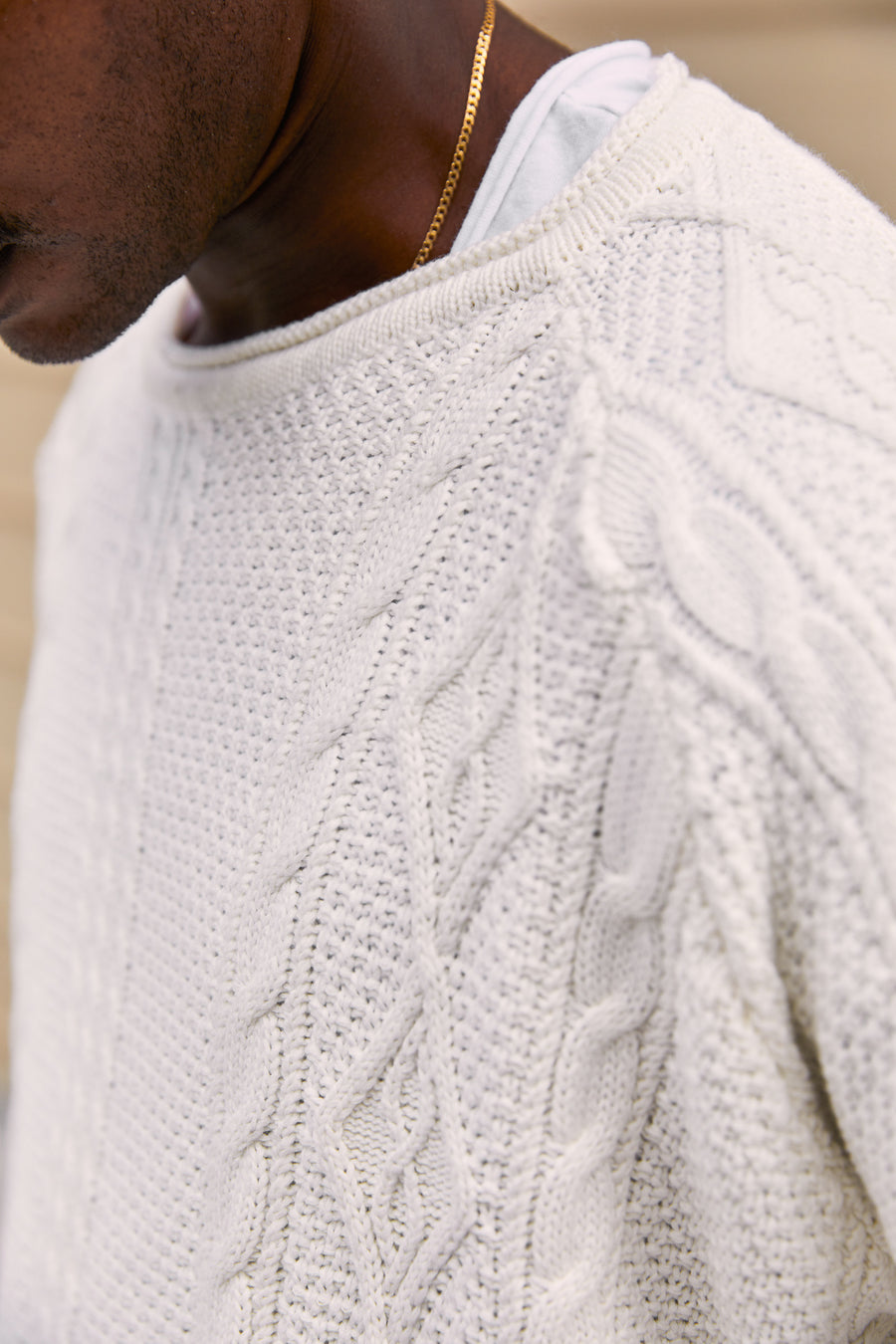 Rory Cable Knit Sweater - Antique White