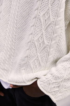 Rory Cable Knit Sweater - Antique White