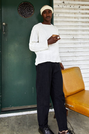 Miller - Textured Linen Pants - Washed Black – OTTWAY