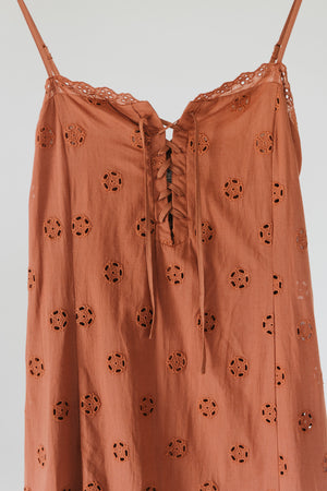 Maple - Brown Embroidered Maxi Dress