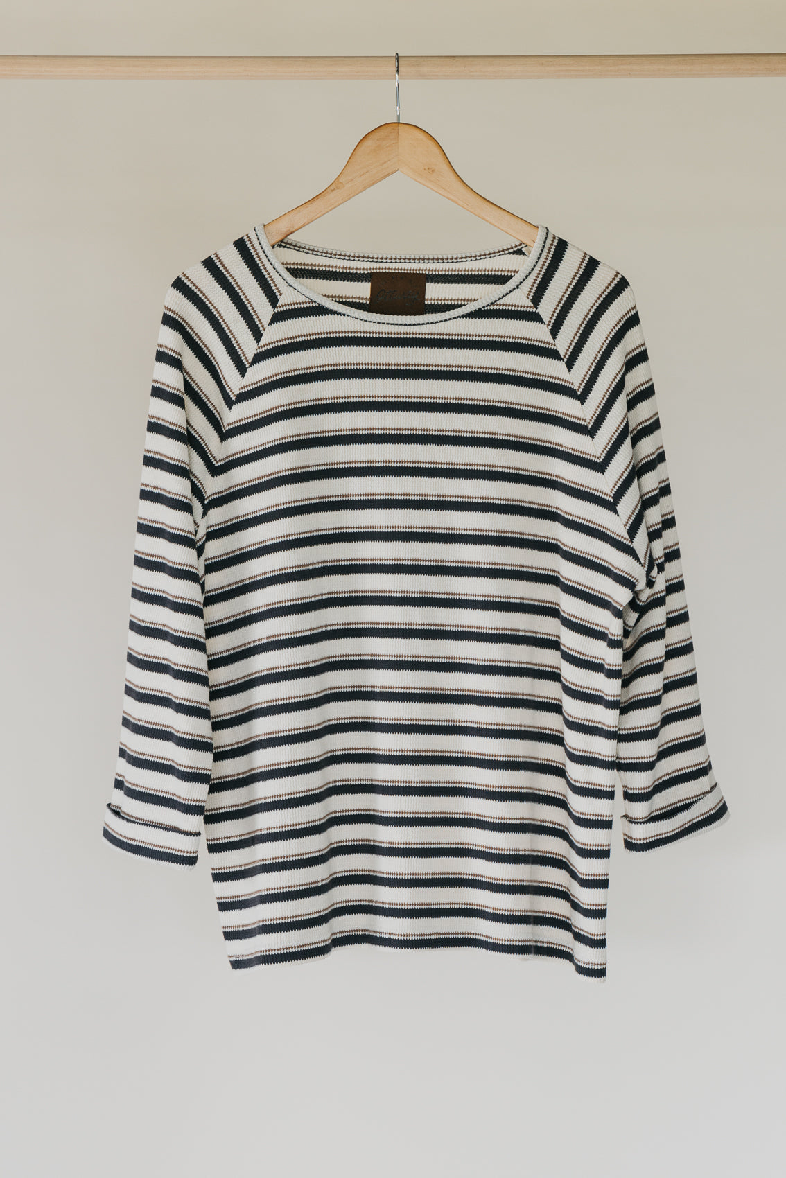 Striped Long Sleeve T-Shirt - Blue and Cream