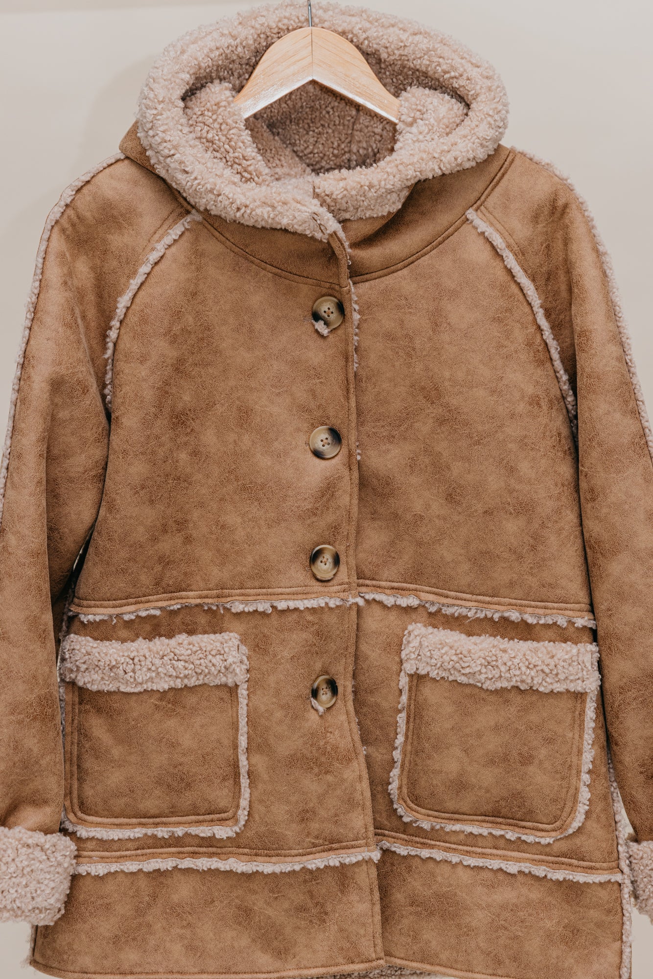 Wildway Sherpa Suede Jacket - Light Brown