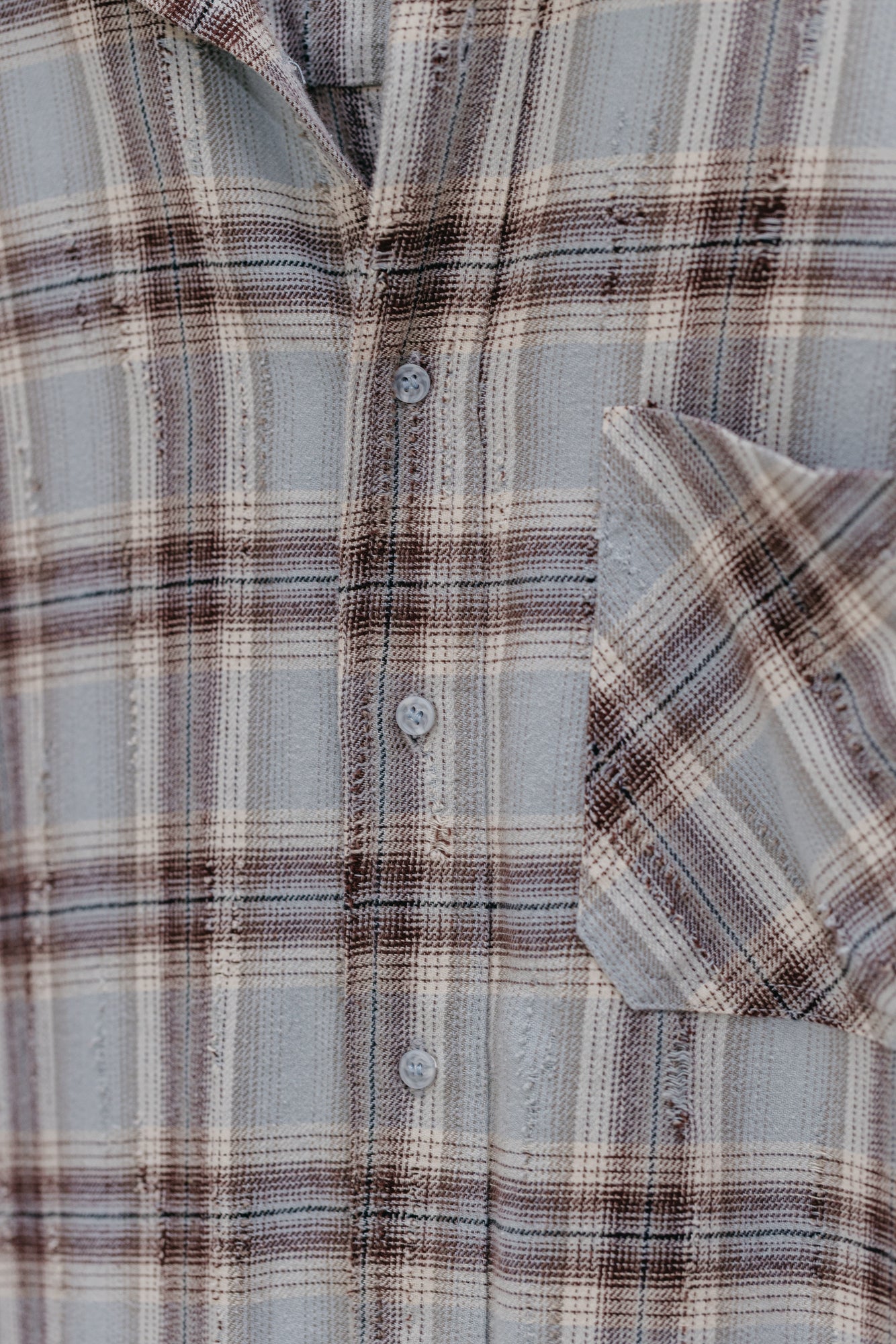 Evans Plaid Shirt - Distressed Blue Grey