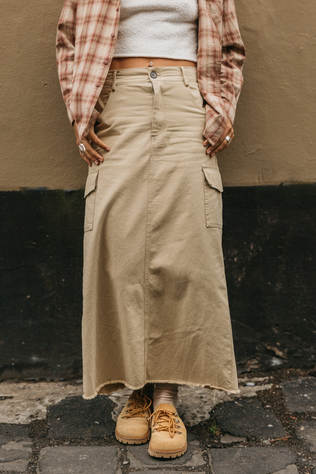 Dune Cargo Maxi Skirt - Camel
