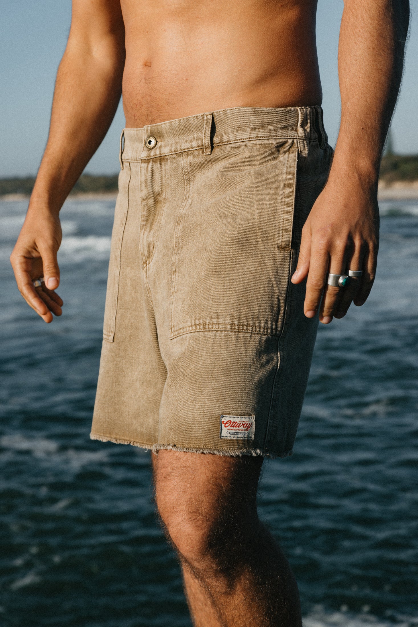 Overland Shorts - Washed Brown Denim