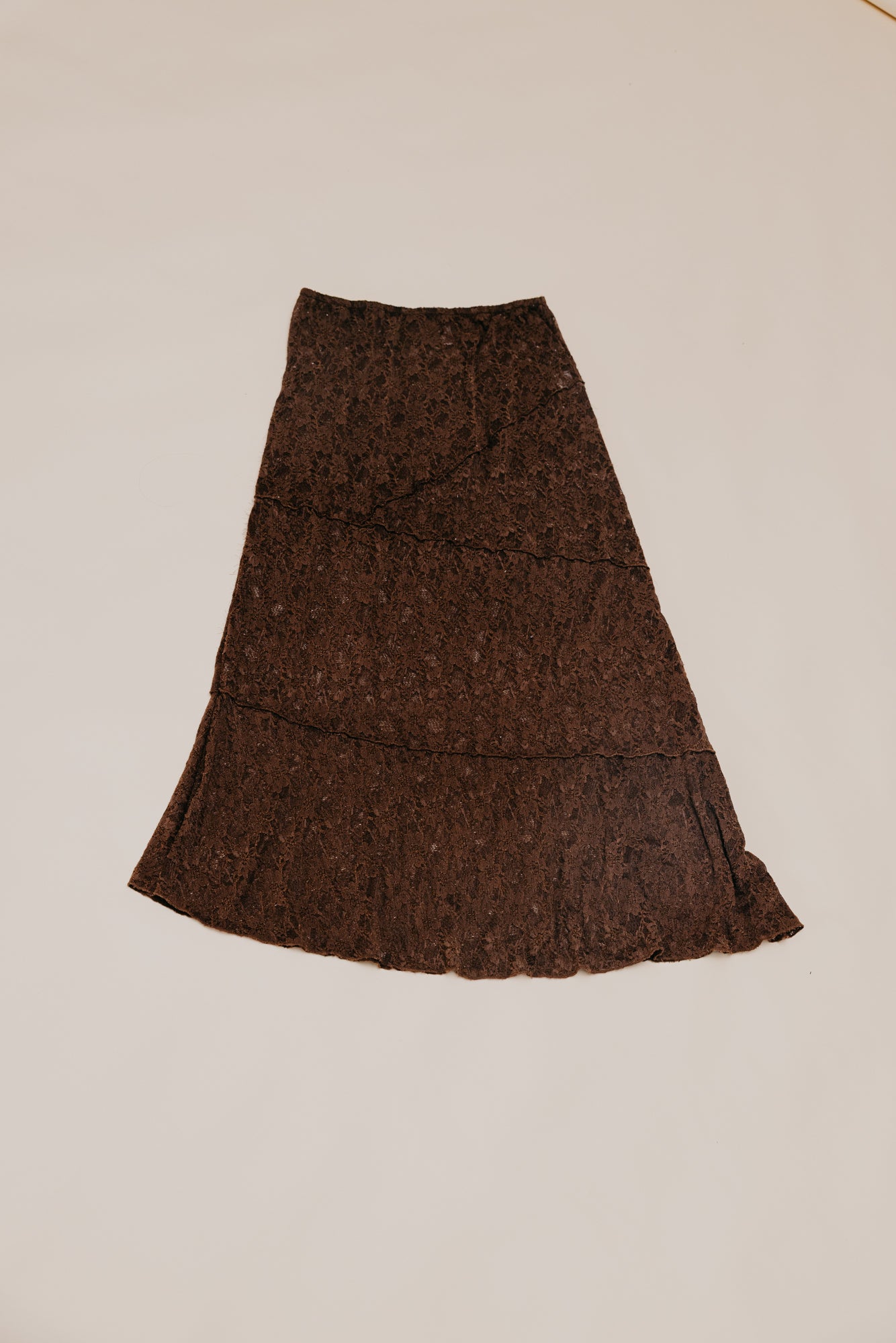 Moonlace - Brown Lace Midi Skirt
