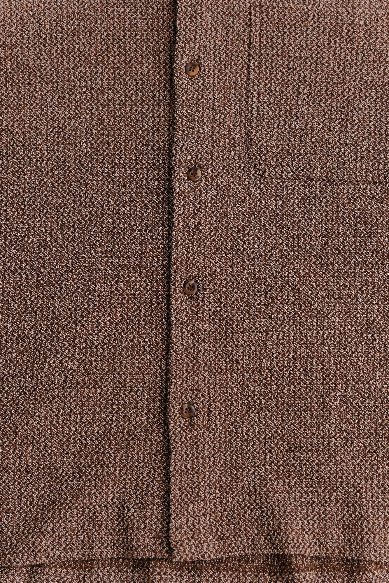 Dixton - Unisex Textured Brown Short Sleeve Shirt