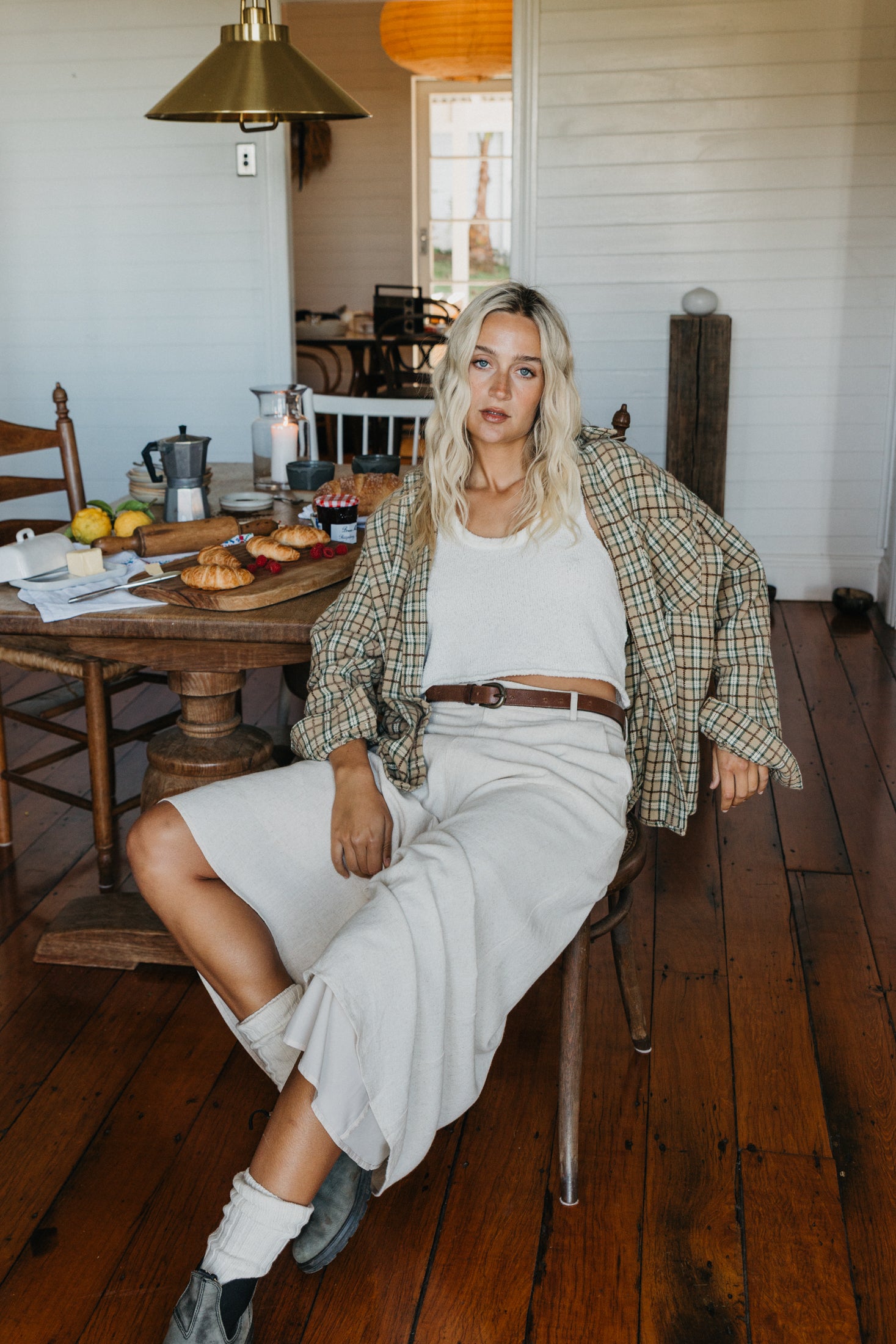 Klara - Beige Maxi Skirt