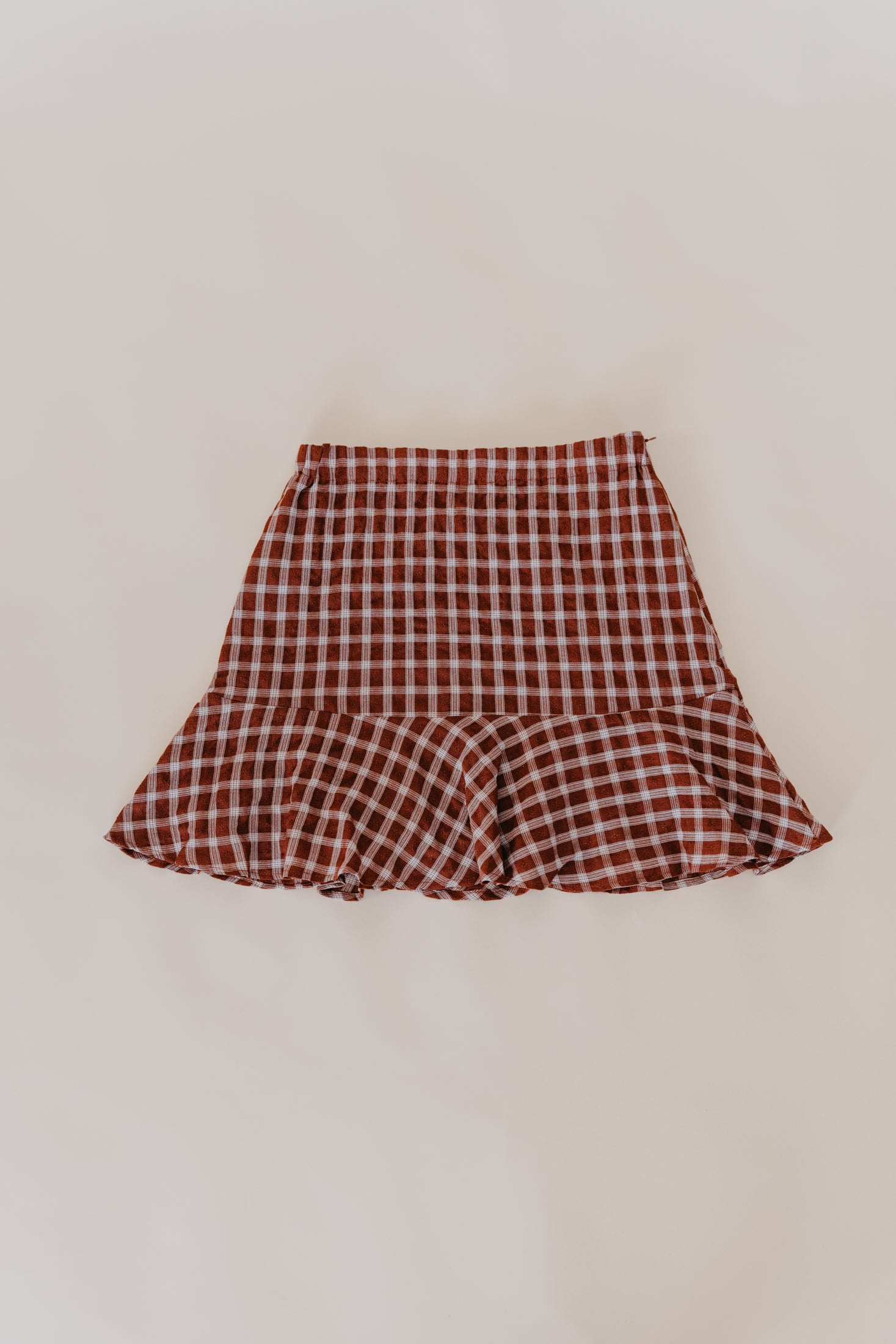 Dusty Wine - Plaid Burgundy Mini Skirt