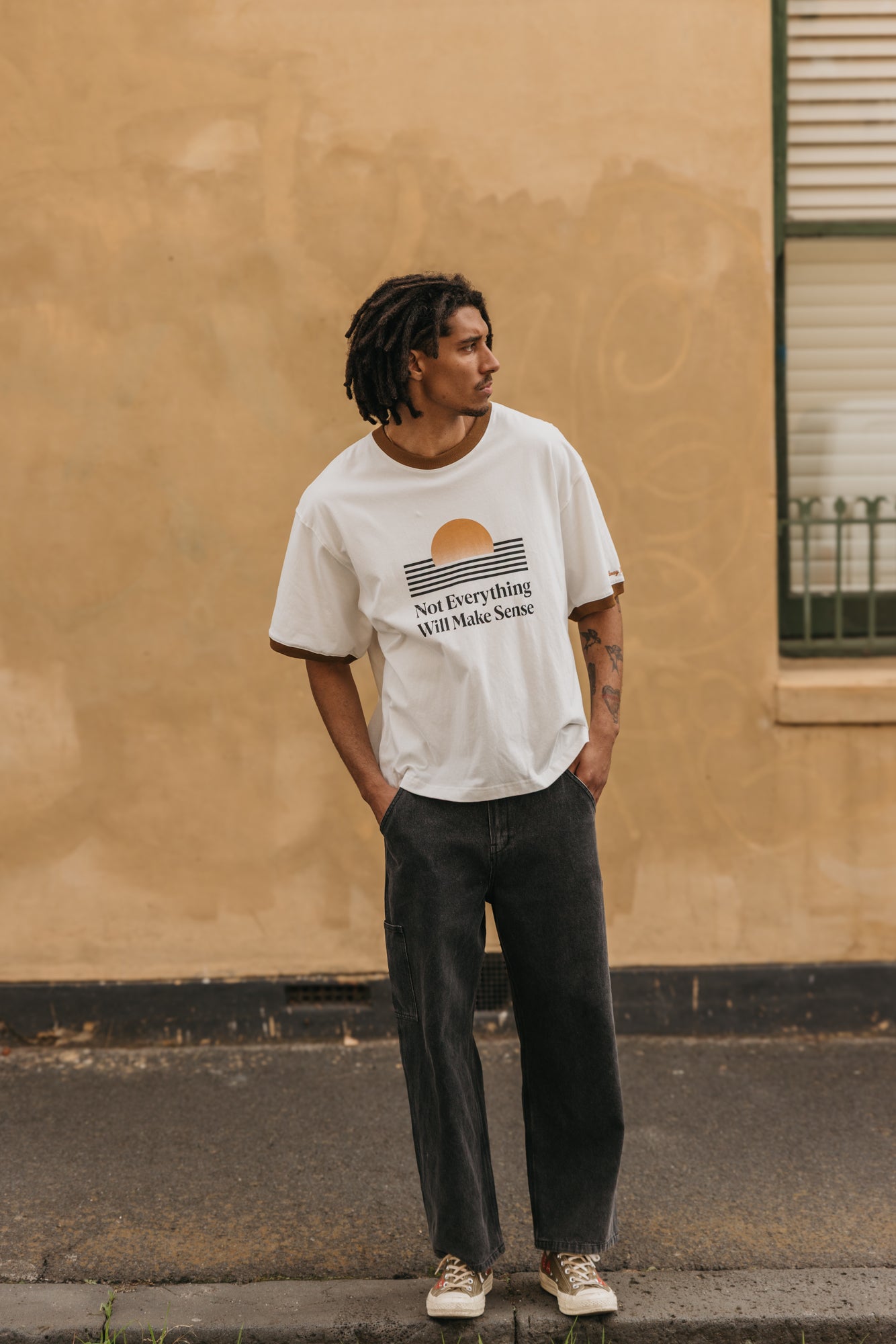 Nicht alles wird Sinn ergeben – Oversize-T-Shirt – Weiß 