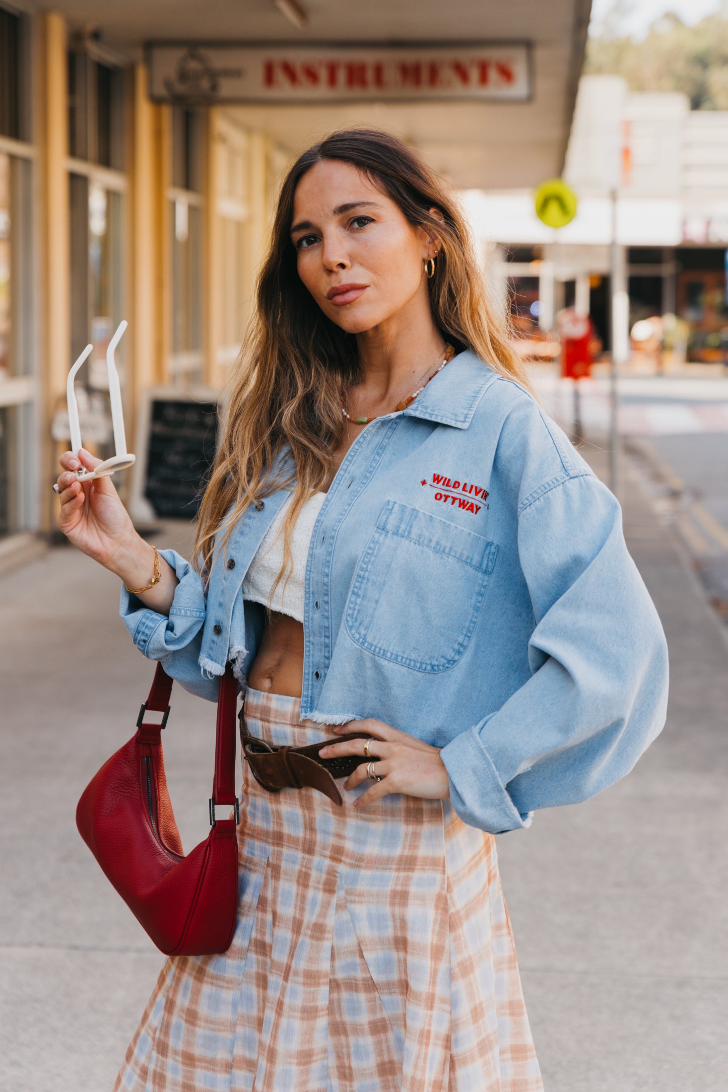 Wild Livin - Cropped Denim Shirt