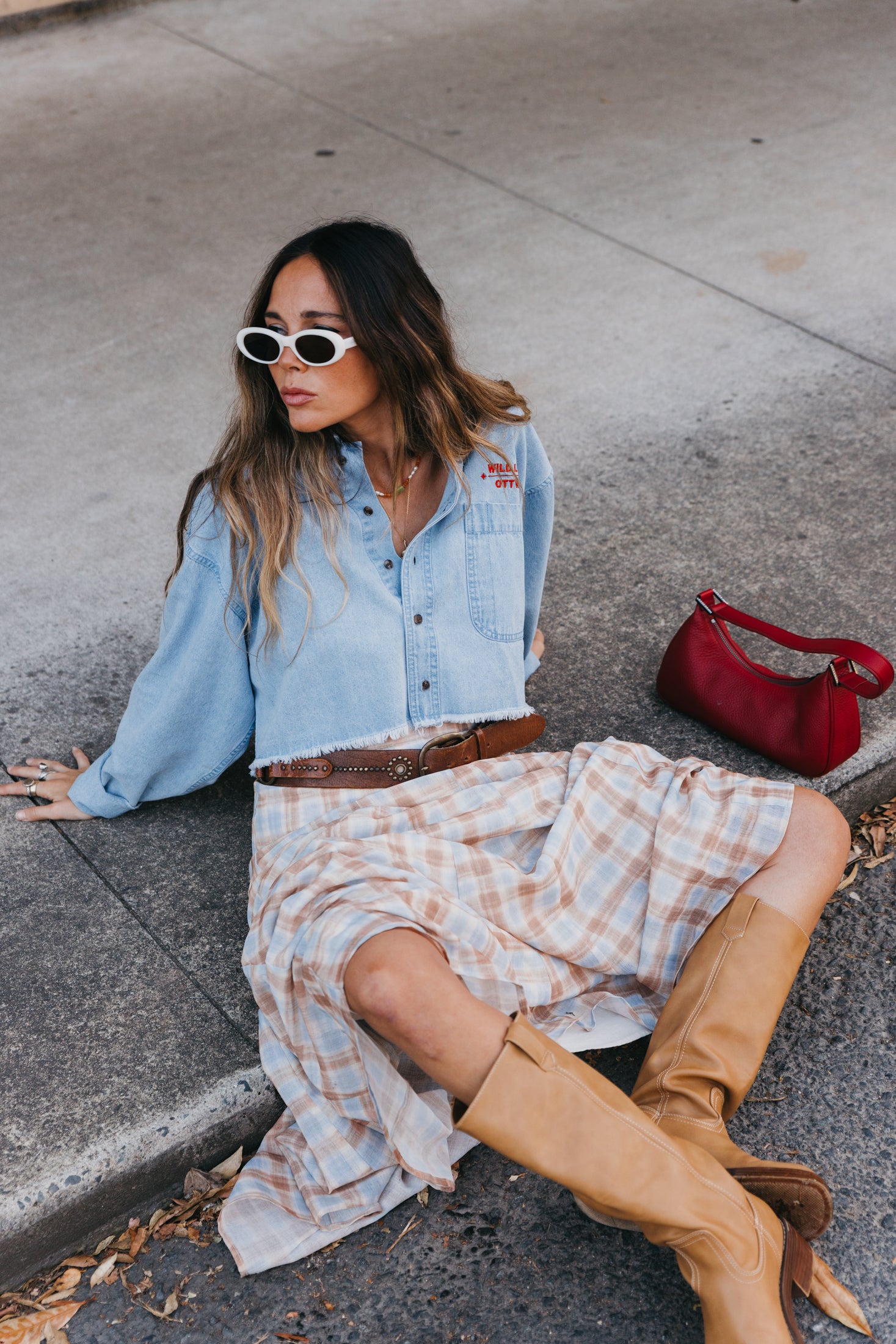 Wild Livin - Cropped Denim Shirt