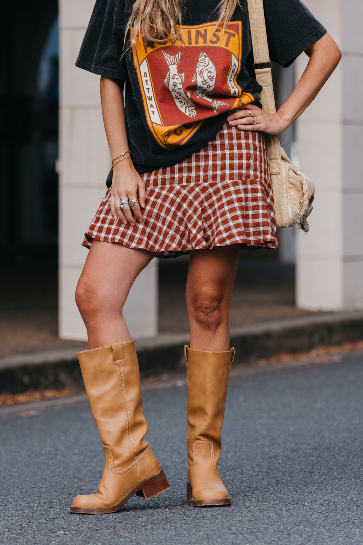 Dusty Wine - Plaid Burgundy Mini Skirt