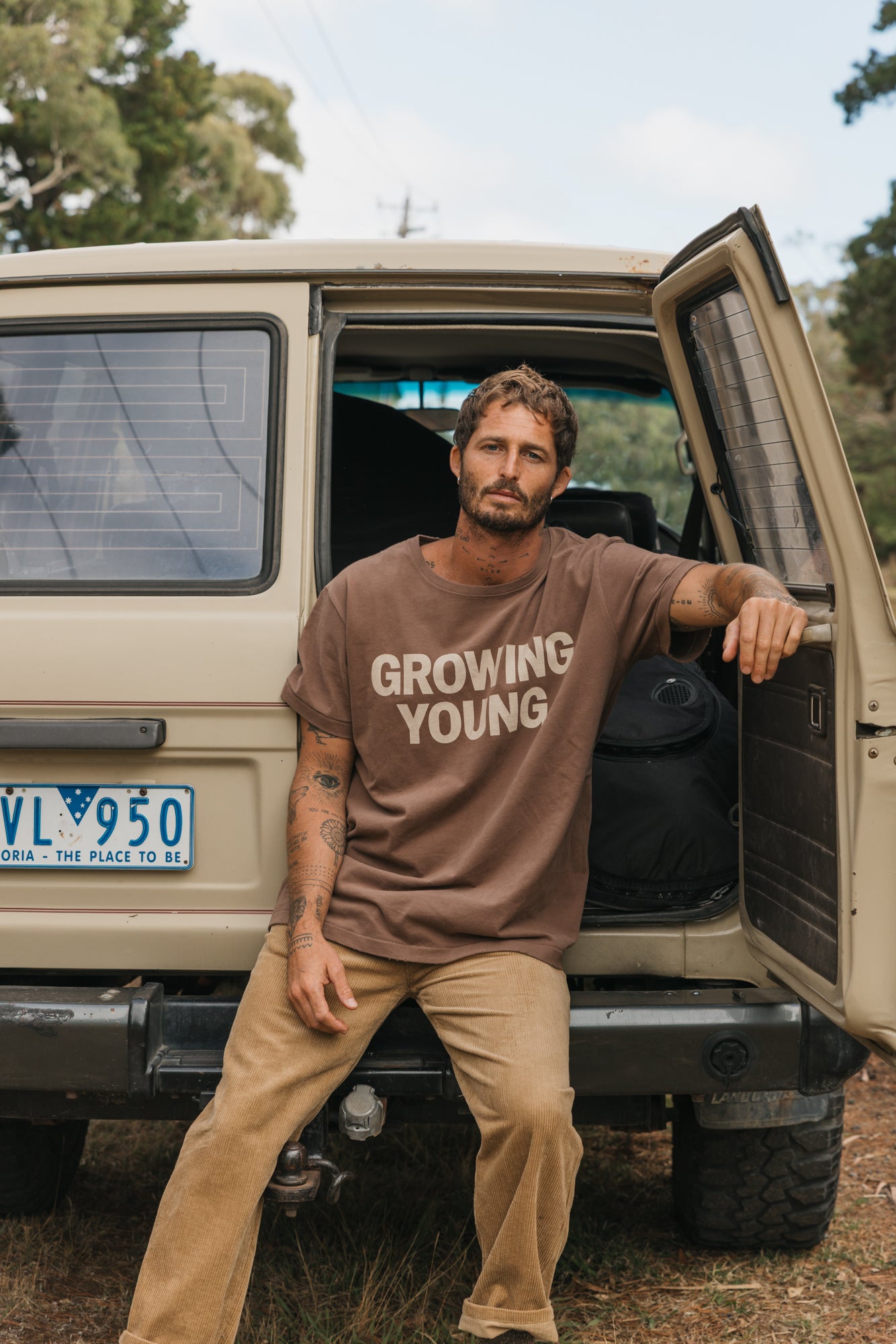 Growing Young T-Shirt - Brown