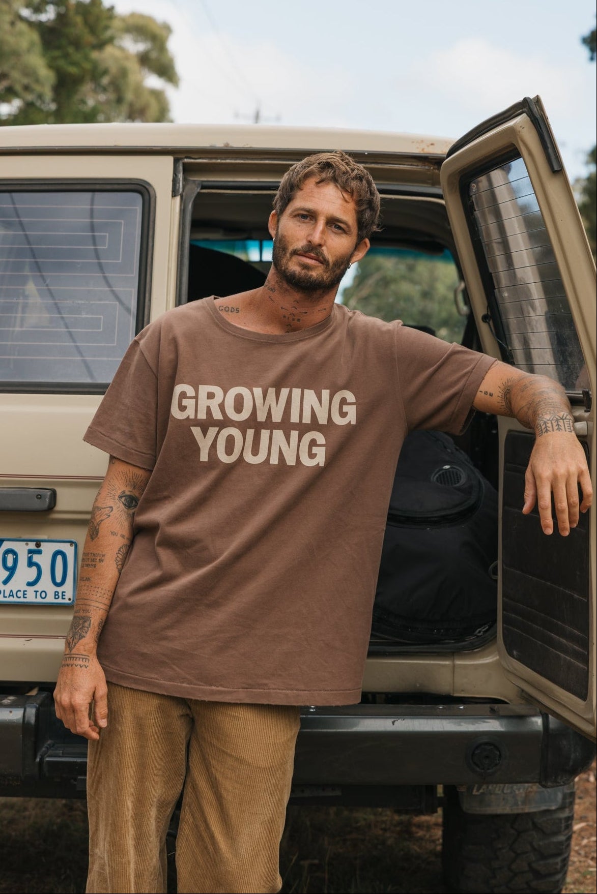 Growing Young T-Shirt - Brown