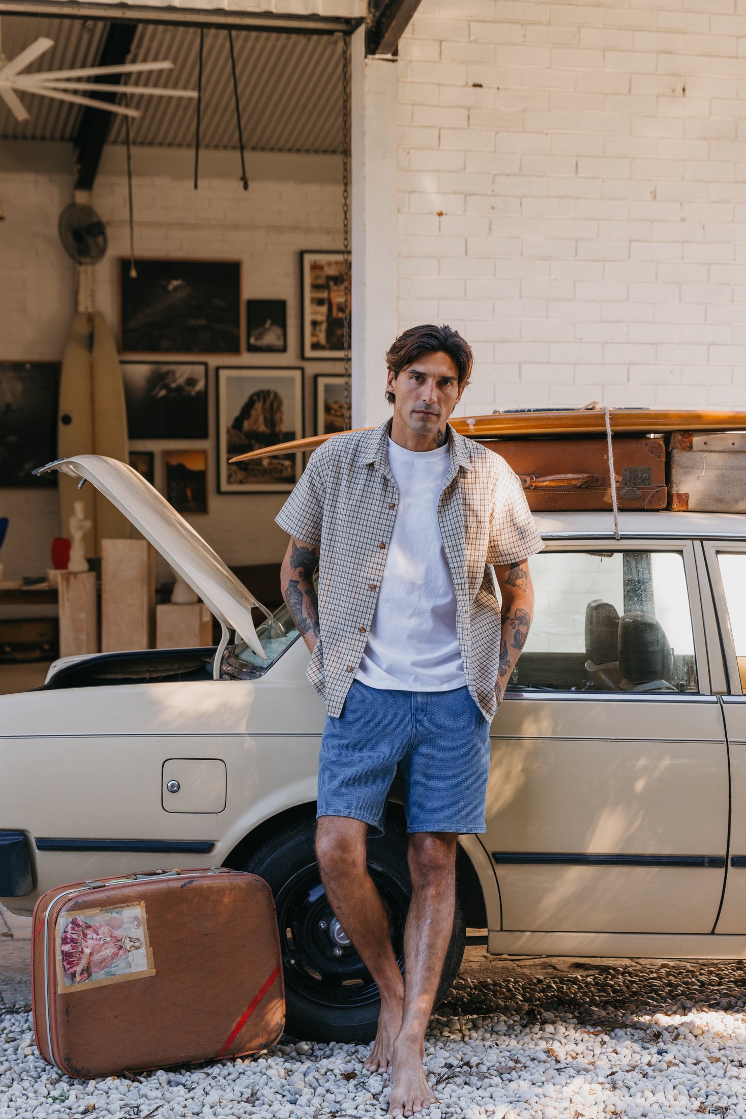 OTTWAY's® Textured Baggy Denim Shorts