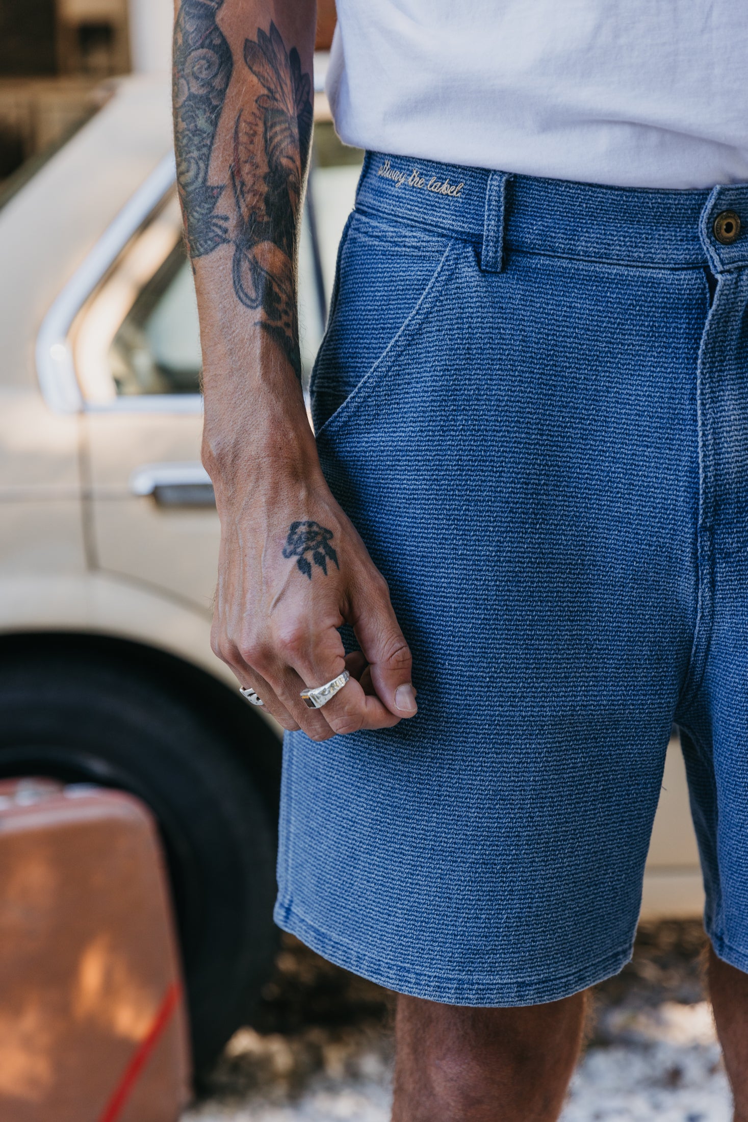 OTTWAY's® Textured Baggy Denim Shorts