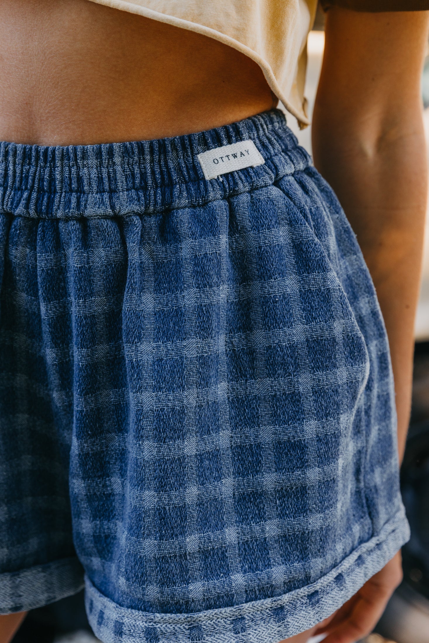 Weston Twin - Checked Denim Shorts