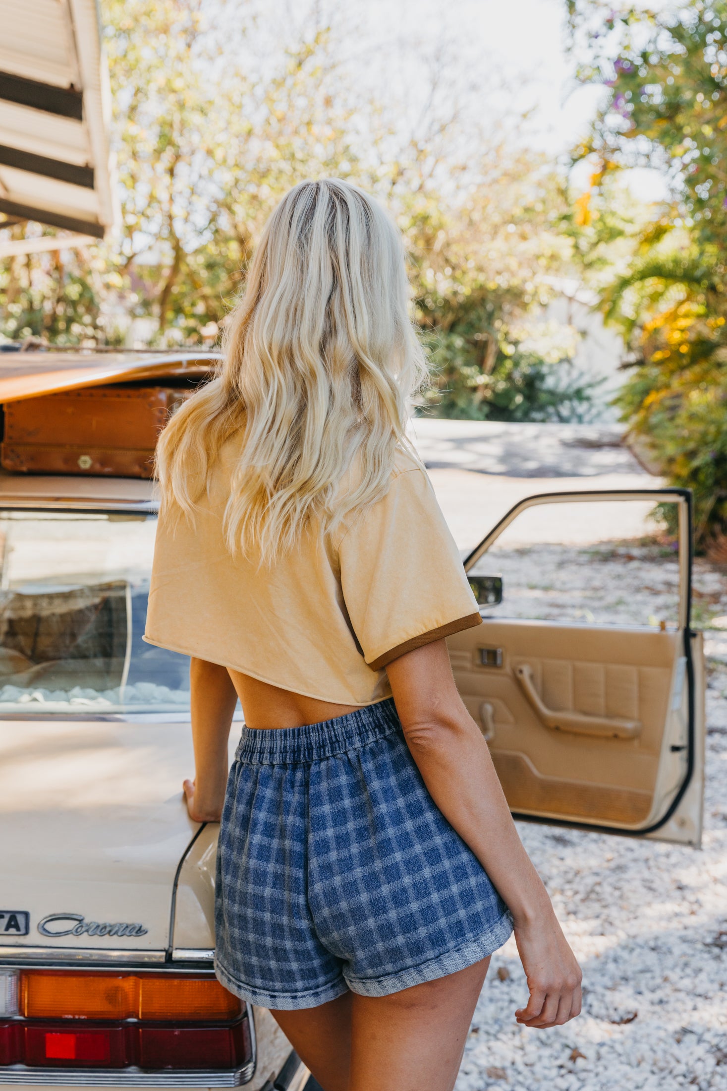 Weston Twin - Checked Denim Shorts