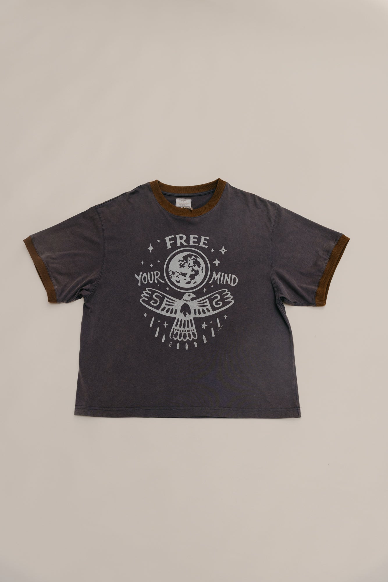 Free Your Mind Oversized T-Shirt - Washed Black