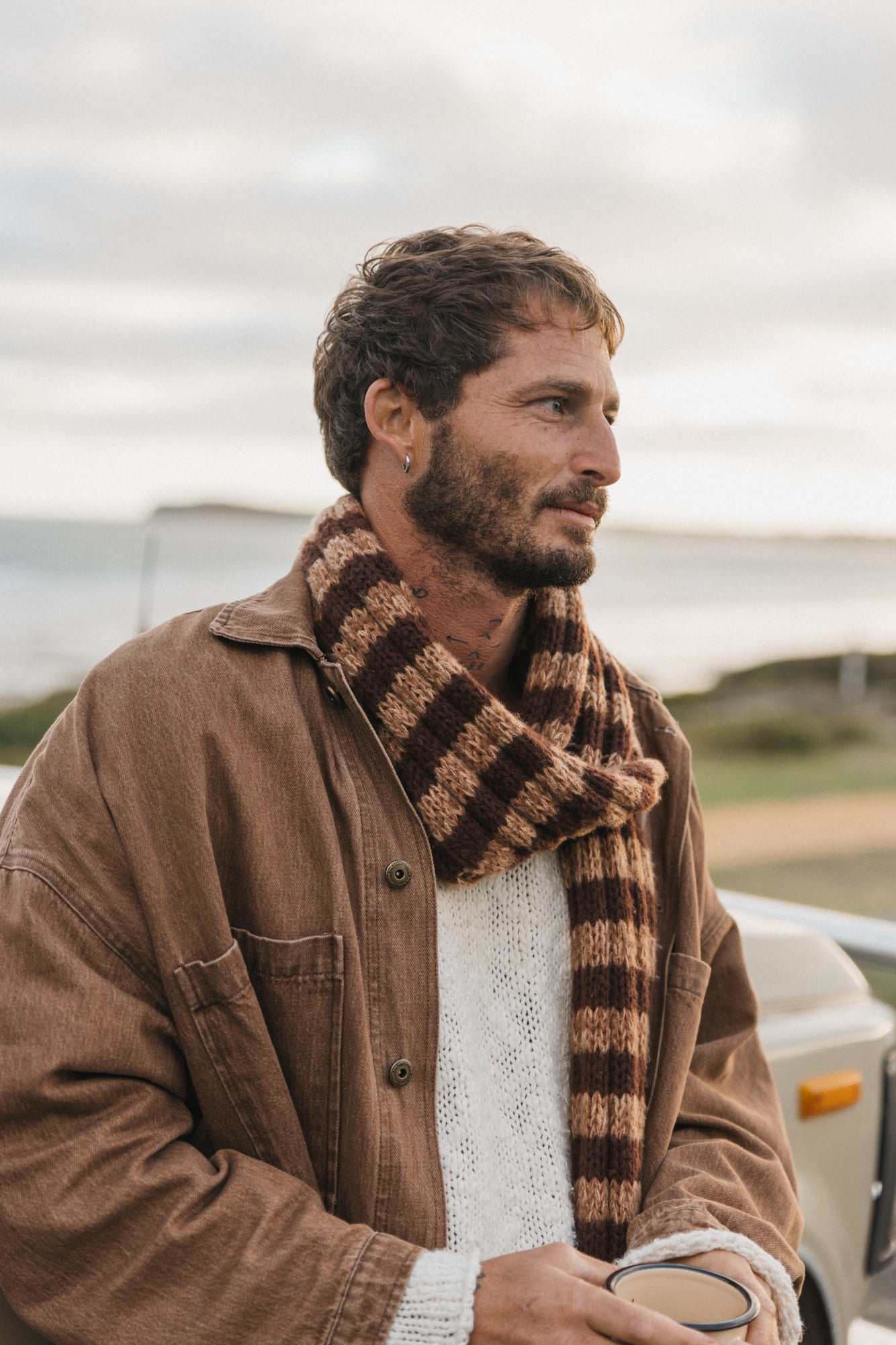 Brownie - Striped Knitted Scarf