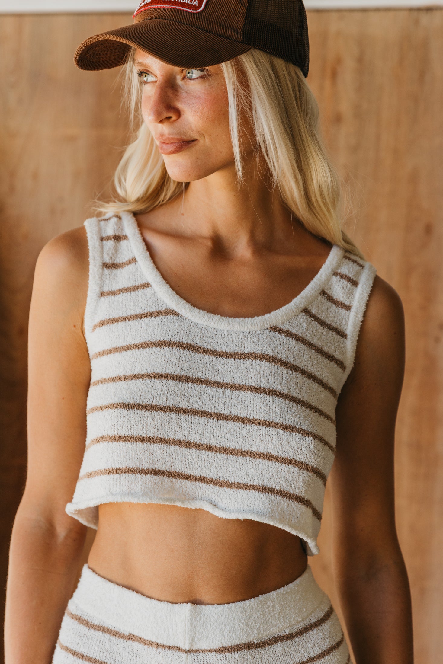 Brisa - Striped Textured Rib Knit Tank