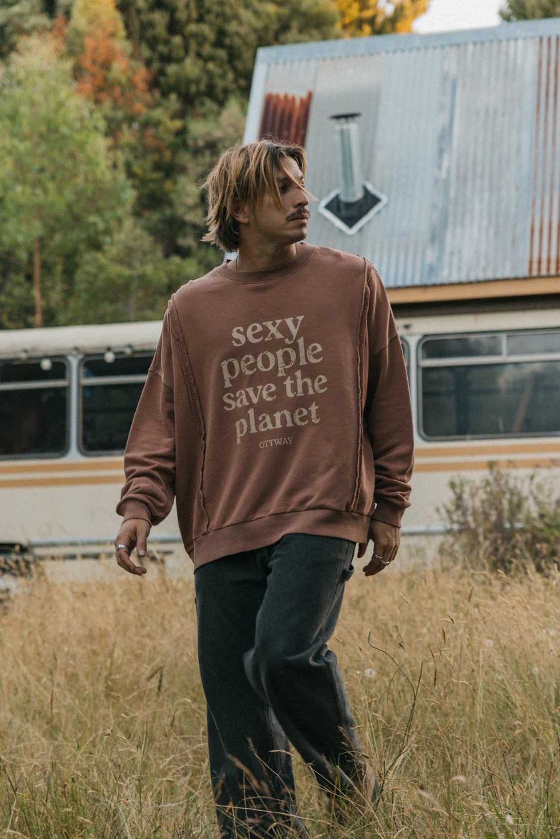 Sexy People Save The Planet Jumper - Rust