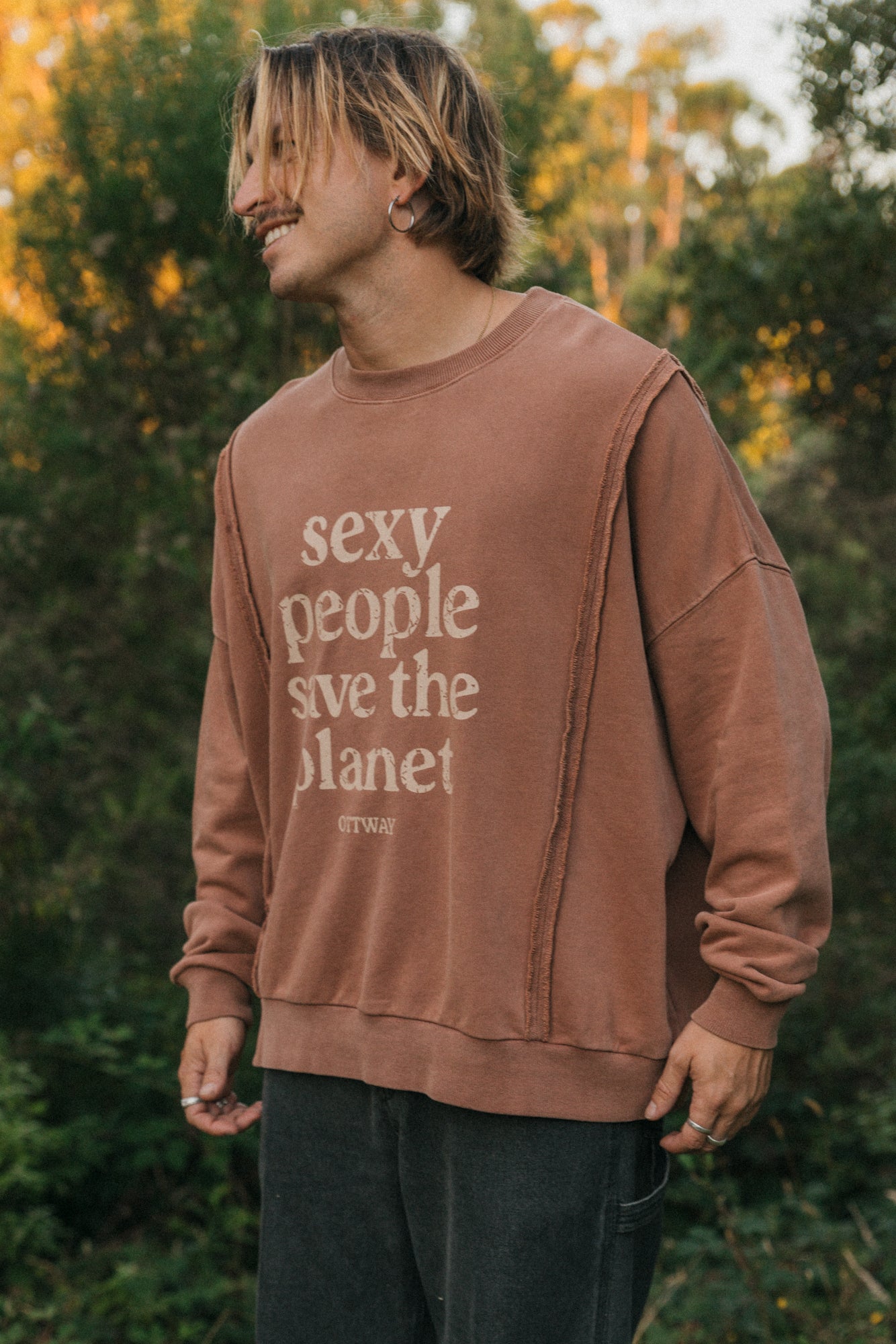 Sexy People Save The Planet Jumper - Rust