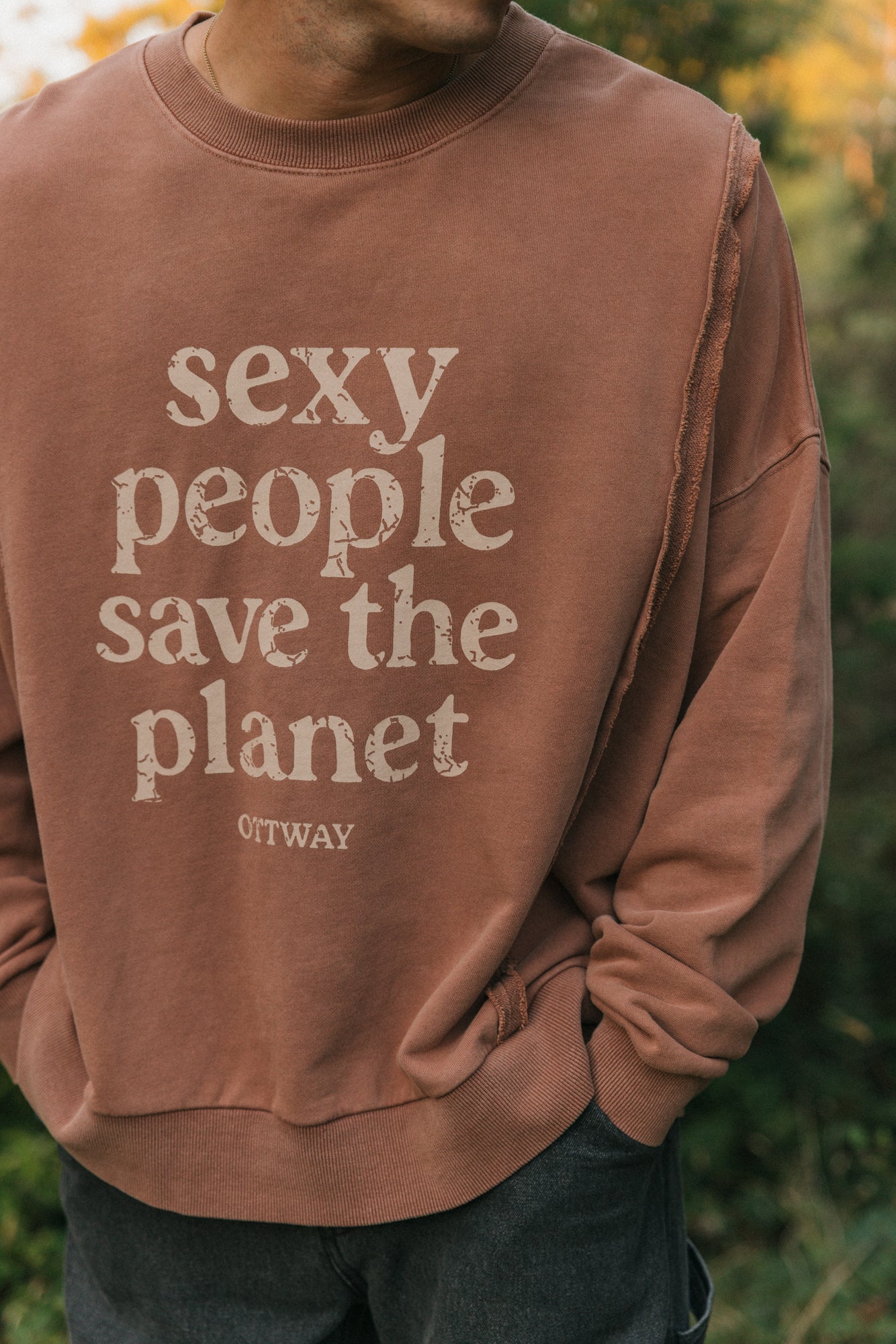 Sexy People Save The Planet Jumper - Rust
